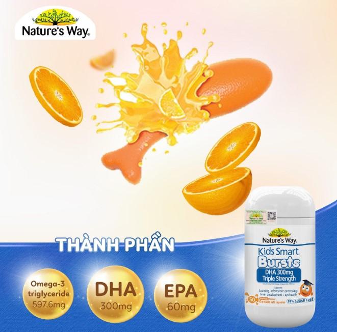 Kẹo bổ sung DHA cho bé Nature’s Way Kids Smart DHA 300mg 50 viên