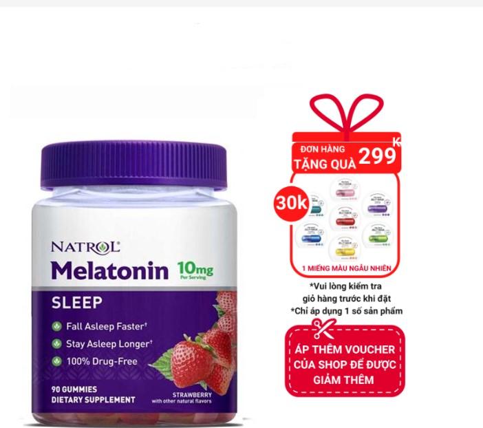 Kẹo dẻo Natrol Melatonin 10mg Sleep 90 viên - Hỗ trợ cải thiện giấc ngủ