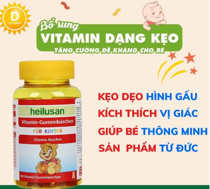 Kẹo dẻo Vitamin Gummibarchen Heilusan kích thích bé ăn ngon, tiêu hóa tốt