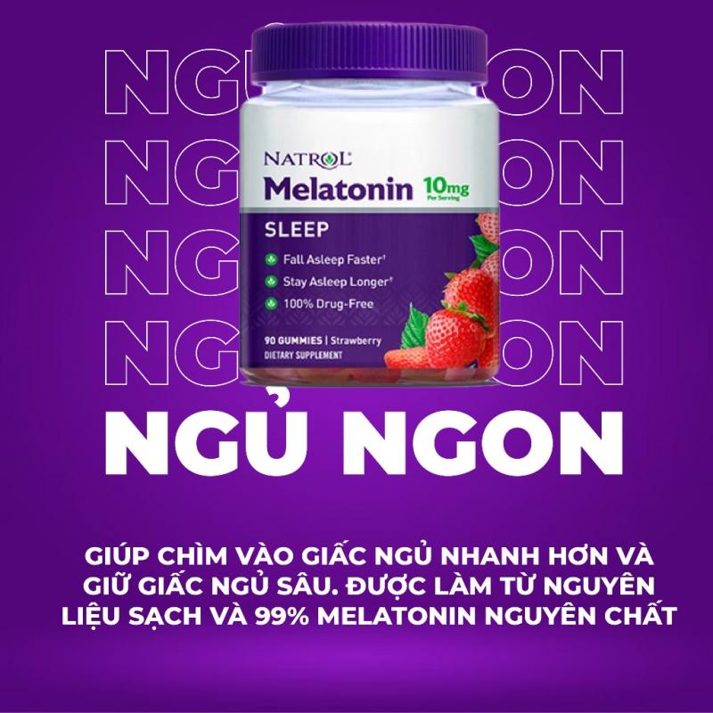 Kẹo ngậm dễ ngủ Natrol Melatonin Gummies - Sleep 10mg