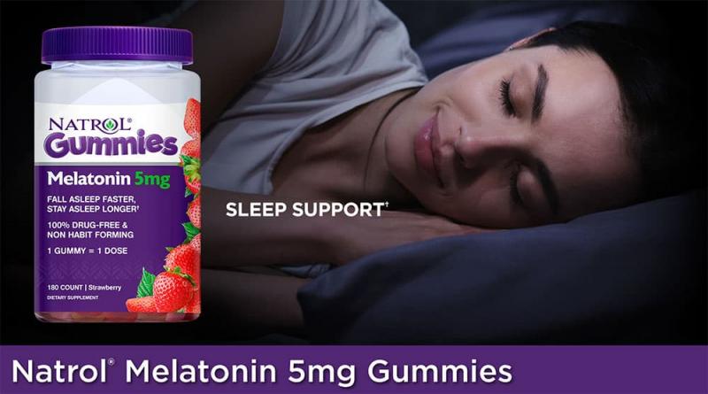 Kẹo ngậm dễ ngủ Natrol Melatonin Gummies Melatonin 10mg
