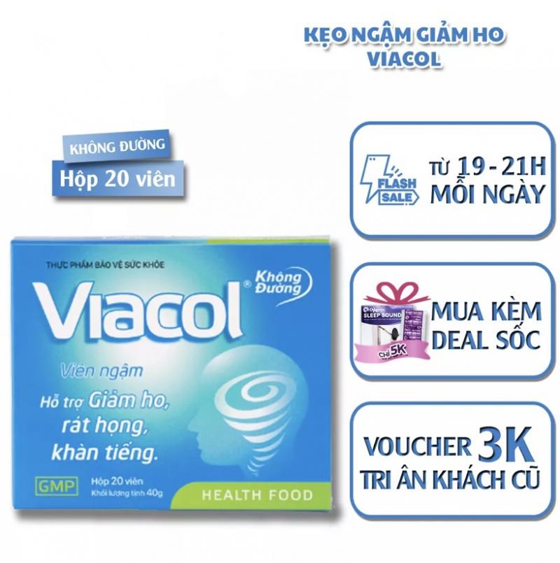 Kẹo ngậm ho không đường Viacol