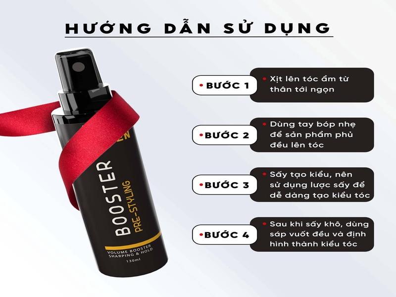 Keo xịt tạo phồng tóc Glanzen Booster Pre-Styling