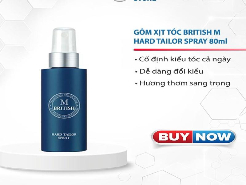 Keo xịt tóc cho nam nữ BRITISH M Hard Tailor Spray