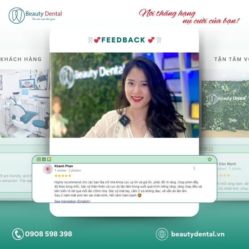 Feedback của khách hàng sau khi trải nghiệm dịch vụ tại Nha Khoa Beauty Dental