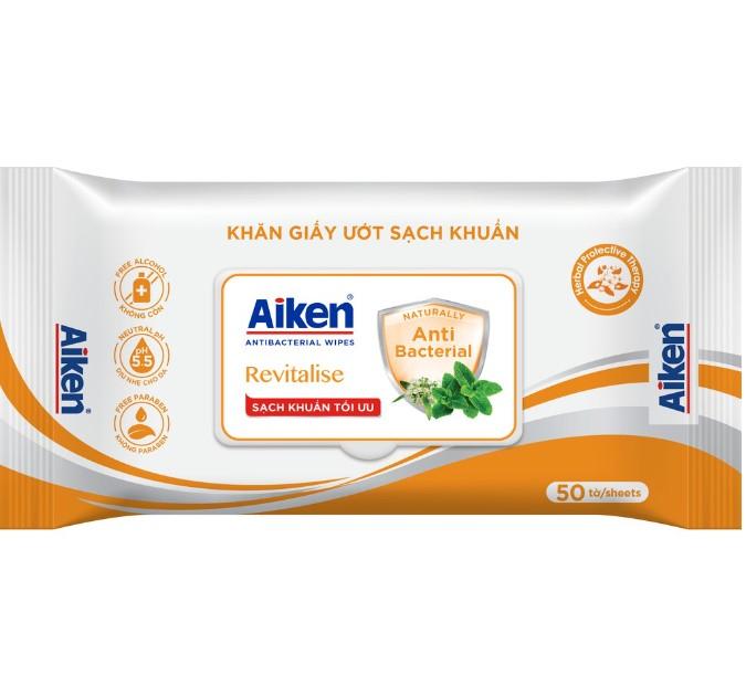 Khăn ướt sạch khuẩn Aiken chiết xuất bạc hà