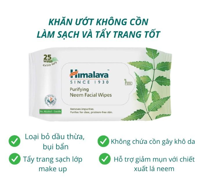 Khăn ướt tẩy trang Himalaya Purifying Neem Facial Wipes