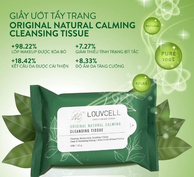 Khăn ướt tẩy trang Louv Cell Original Natural Calming Cleansing Tissue