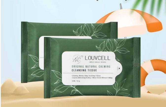 Khăn ướt tẩy trang Louv Cell Original Natural Calming Cleansing Tissue