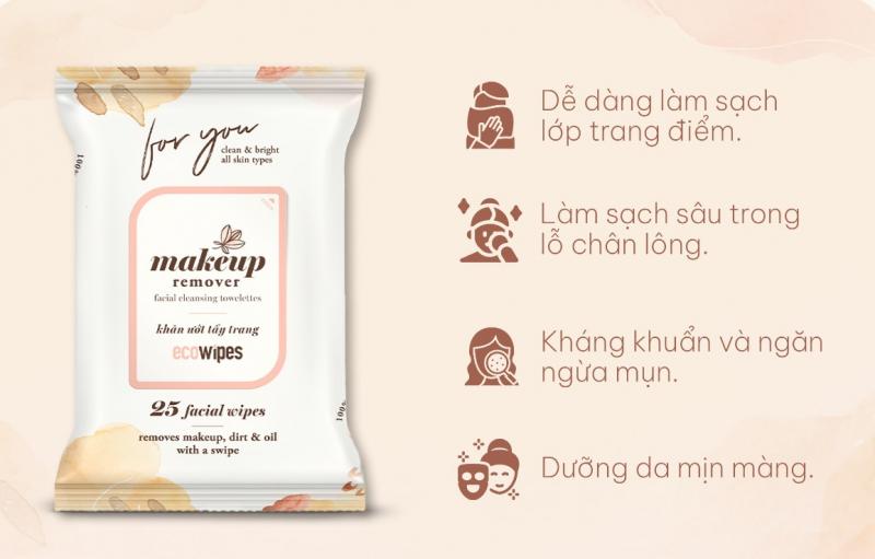 Khăn ướt tẩy trang Makeup Remover Ecowipes