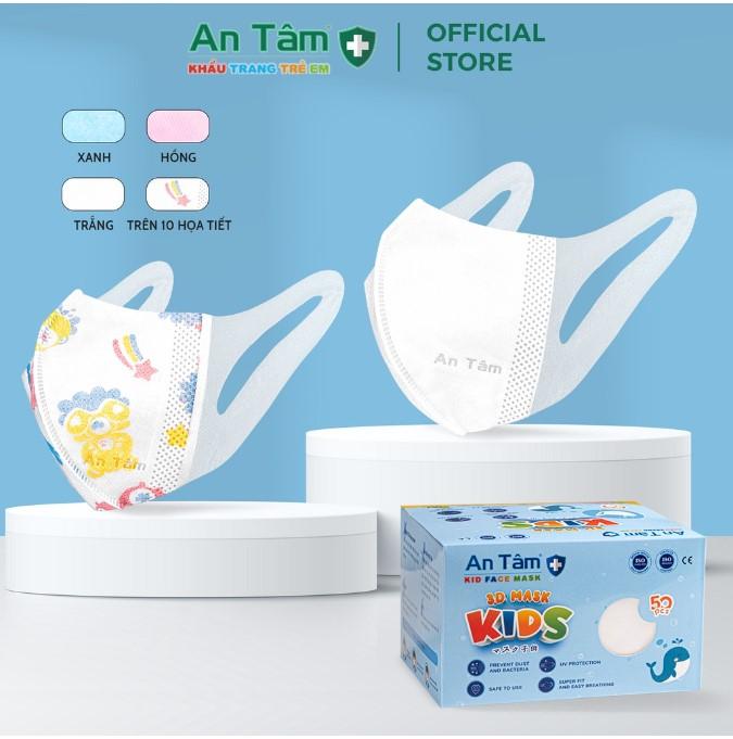 Khẩu trang y tế 3D Nhật Bản An Tâm cho bé kháng khuẩn, chống tia UV