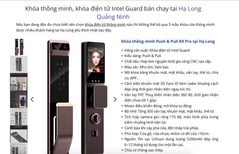 Khoá từ thông minh Intel Guard