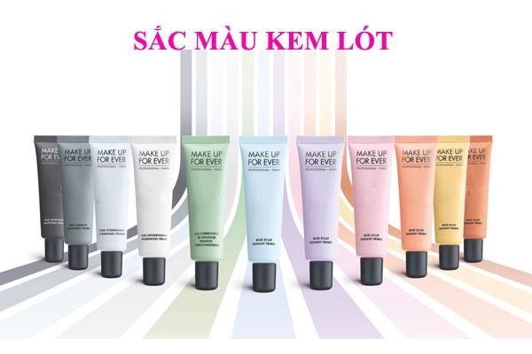 Có rất nhiều màu kem lót, mỗi màu có một tác dụng riêng