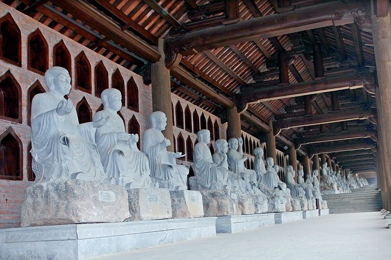 The temple area has the most Arhat statues in Vietnam