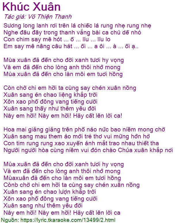 Khúc xuân - Võ Thiện Thanh