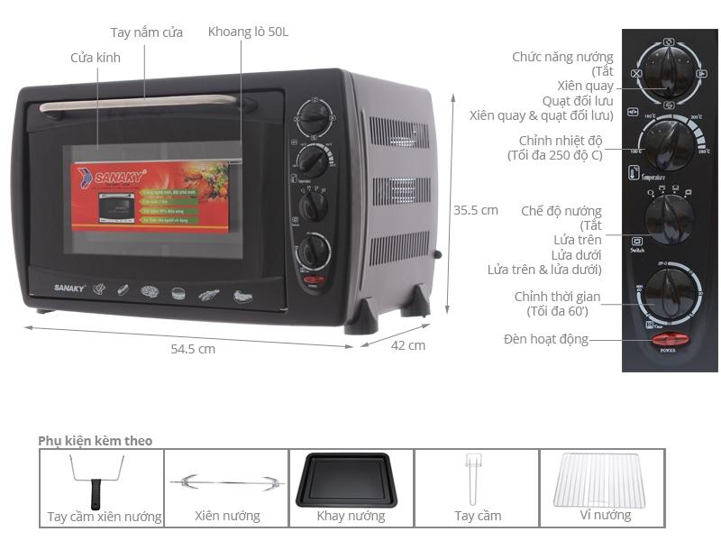 Lò nướng Sanaky 50l