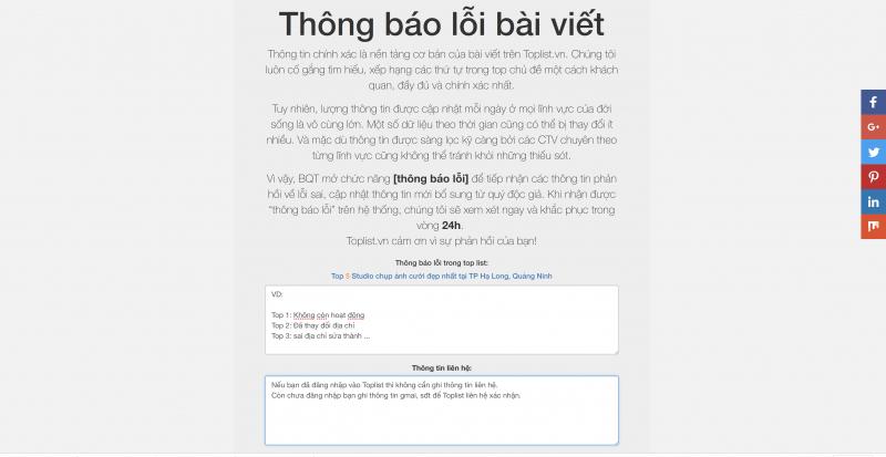 Thông báo lỗi trên mỗi bài viết để nhận nhuận bút