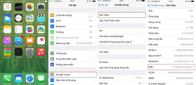 Kiểm tra IMEI iPhone