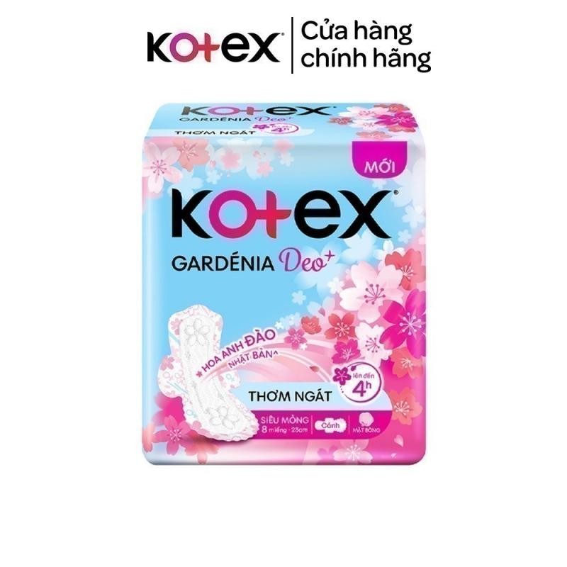 Kotex Gardenia Deo+ Hoa Anh Đào mặt bông siêu mỏng 23cm