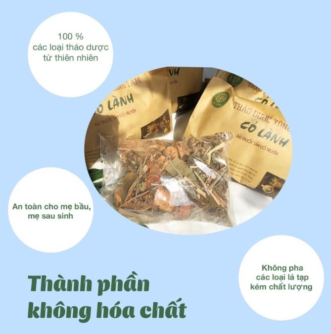 Lá xông tắm Dao Đỏ cho mẹ sau sinh Cỏ Lành