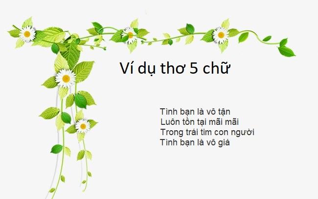 làm một bài thơ 4 chữ hoặc 5 chữ - mẫu 1
