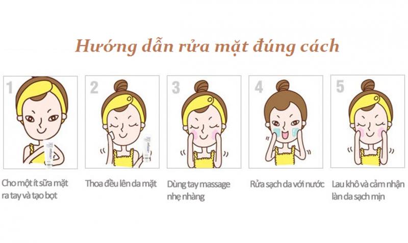 Làm sạch tay trước khi rửa mặt