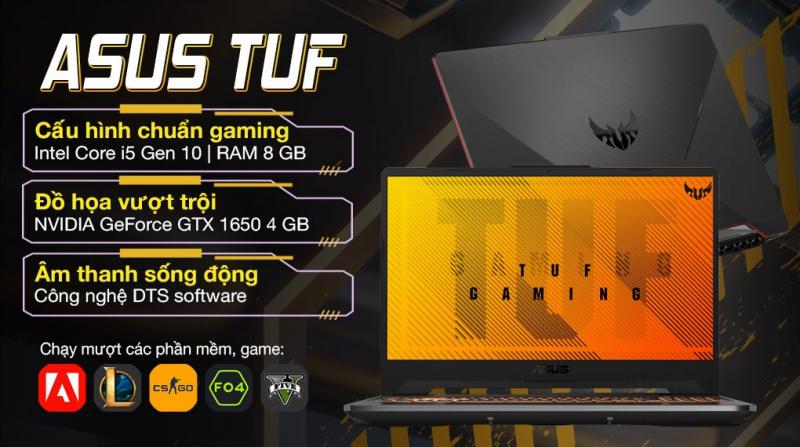 Laptop Asus TUF Gaming FX506LH i5 10300H/8GB/512GB/4GB GTX1650/144Hz/Win11 (HN188W