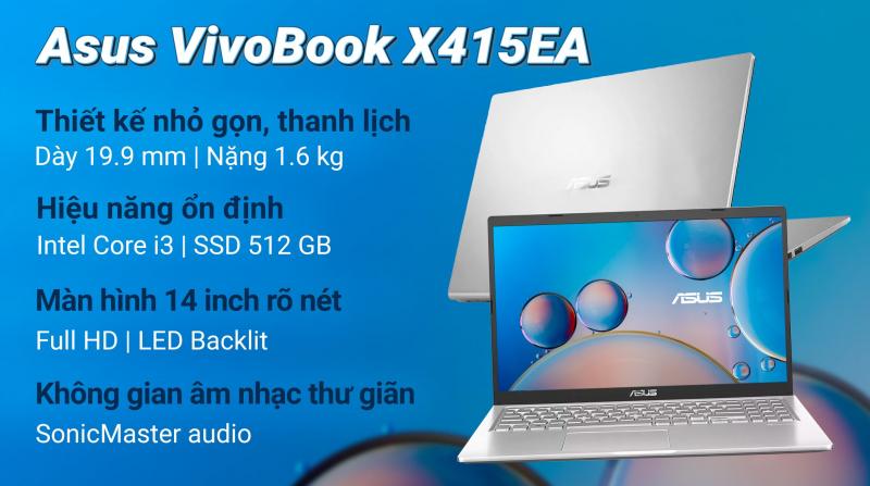 Laptop Asus VivoBook X415EA i3 1115G4/4GB/512GB/Win11 (EK1386W)