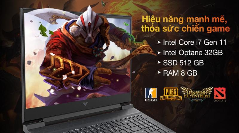 Laptop HP Gaming VICTUS 16 d0199TX i7 11800H/8GB/32GB+512GB/4GB RTX3050/144Hz/Win11 (4R0U1PA)