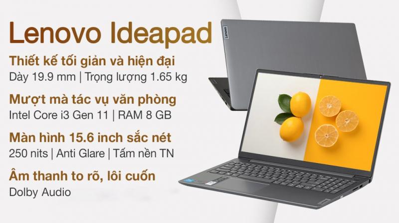 Laptop Lenovo Ideapad 3 15ITL6 i3 1115G4/8GB/512GB/Win11 (82H801NEVN)