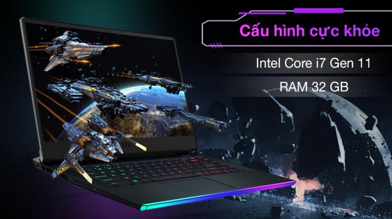 Laptop MSI Gaming GE66 Raider 11UH i7 11800H/32GB/2TB SSD/16GB RTX3080/240Hz/Balo/Chuột/Win10 (259VN)