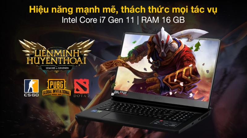 Laptop MSI Gaming GP76 11UG i7 11800H/16GB/1TB SSD/8GB RTX3070/240Hz/Balo/Chuột/Win10 (435VN)