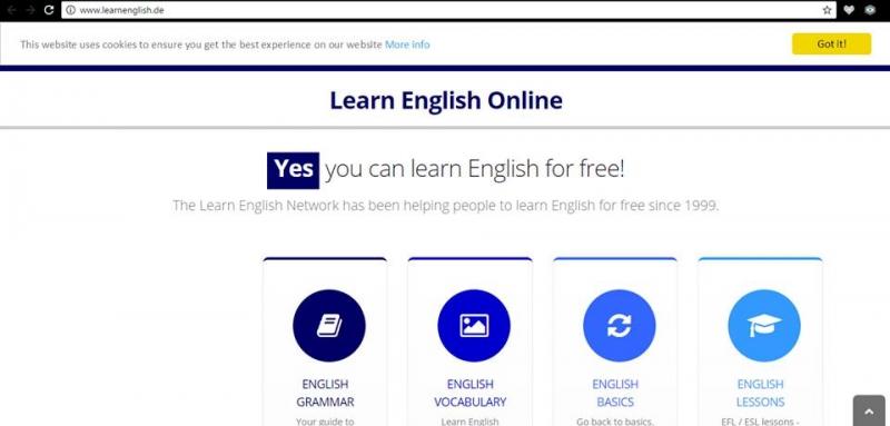 Giao diện của Learn English Online