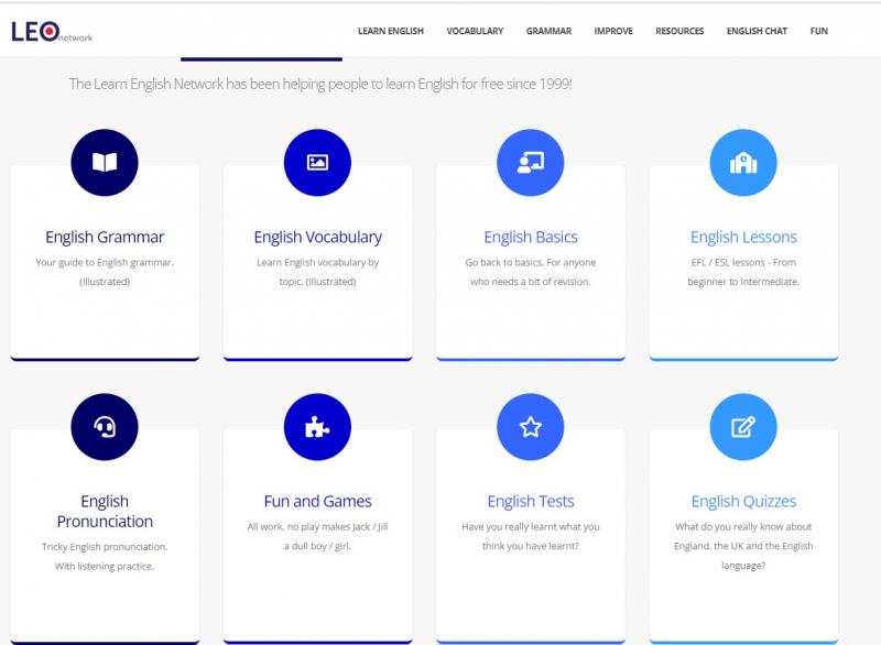 Trang web học tiếng Anh free Leo Network