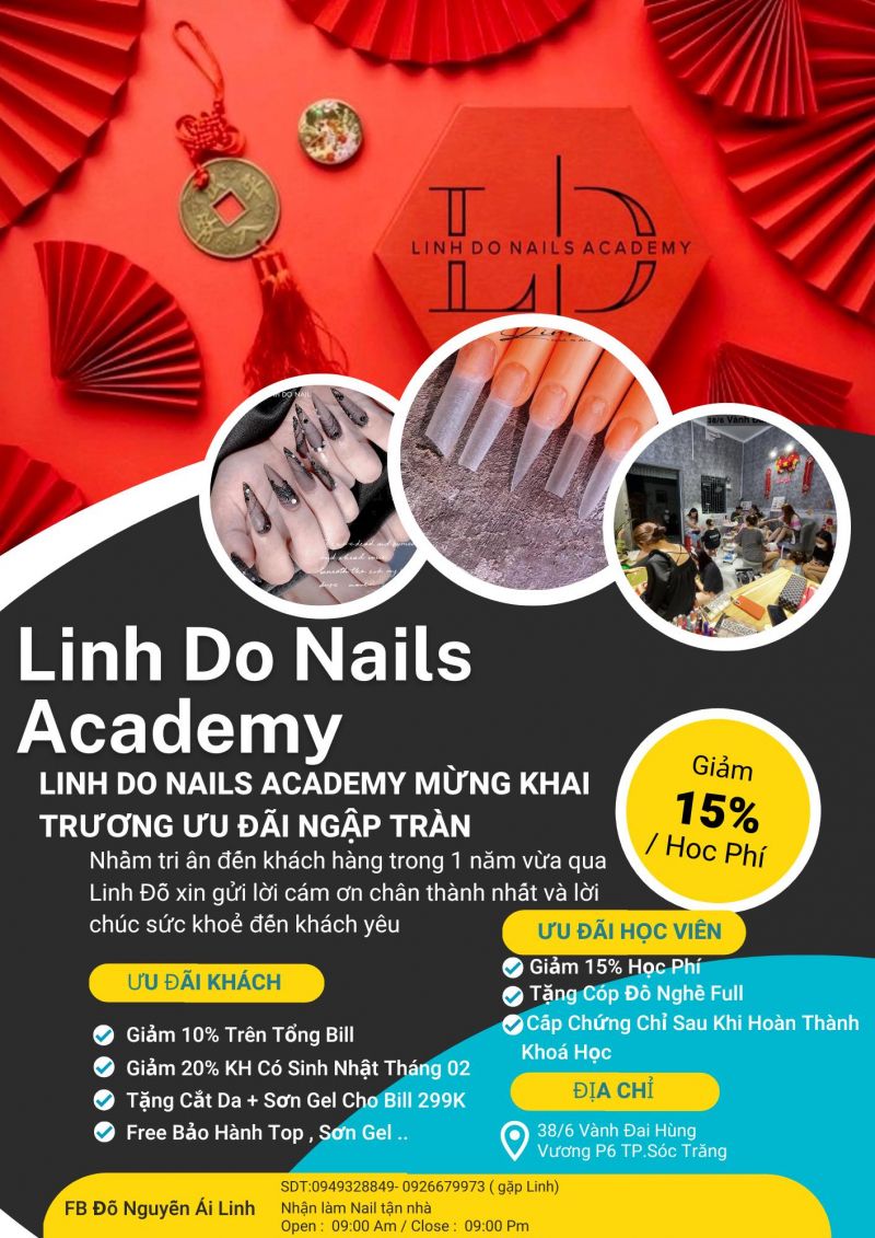 Linh Do Nails Academy hướng dẫn học viên cả lý thuyết và thực hành trên mẫu thật