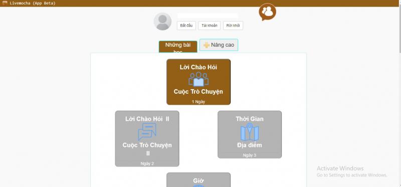 Các bài học tại Livemocha