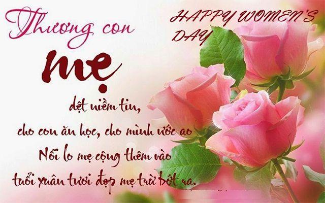 Hãy cùng nhau chúc mừng ngày Phụ Nữ Việt Nam với những lời chúc tốt đẹp nhất nhé! Hình ảnh liên quan sẽ khiến bạn cảm thấy vui tươi và hạnh phúc.