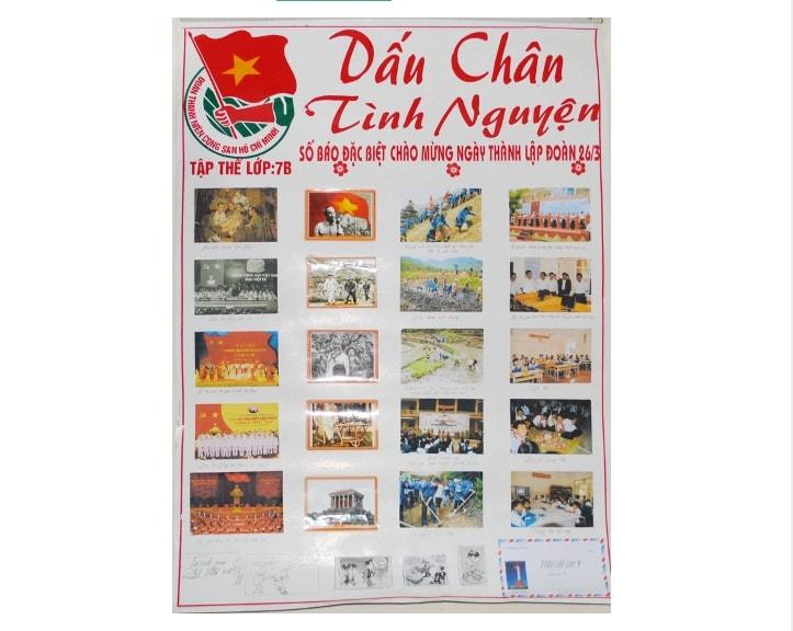 Lời ngỏ báo tường 26/3 với chủ đề: Dấu chân tình nguyện