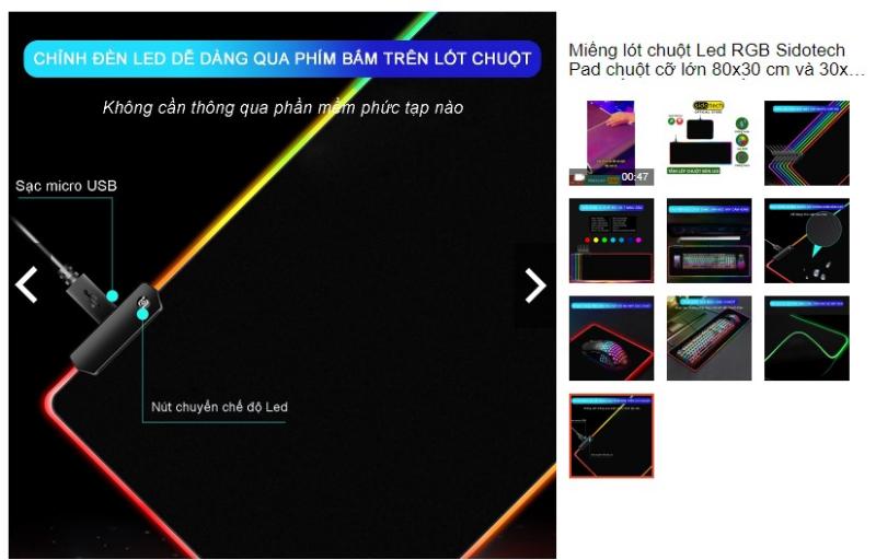 Lót chuột Led RGB Sidotech Pad