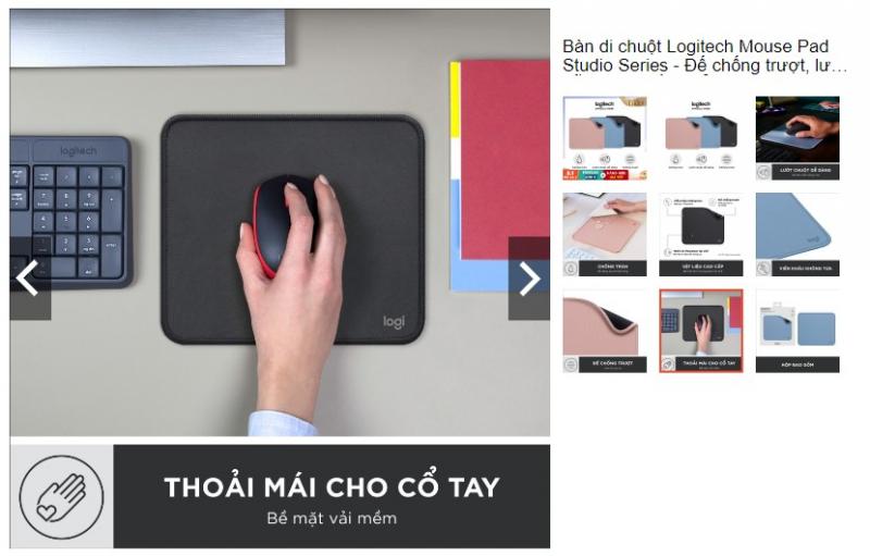 Lót chuột  Logitech Mouse Pad Studio Series