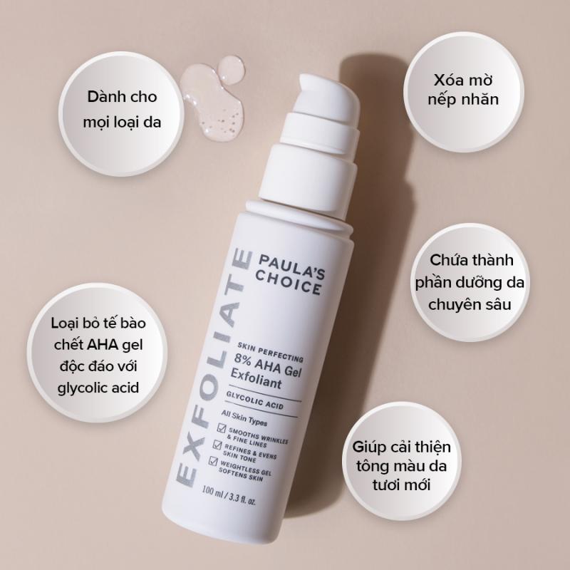 Lotion loại bỏ tế bào chết Paula’s Choice Skin Perfecting 8% AHA Lotion