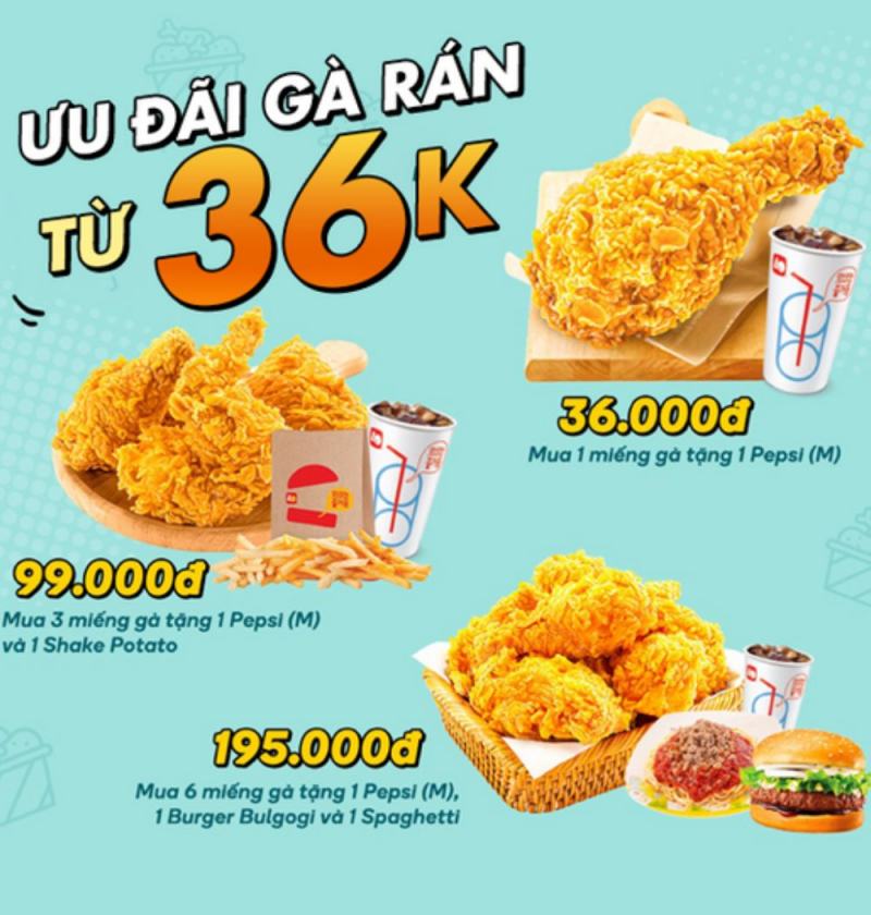 Combo gà rán tại Lotteria