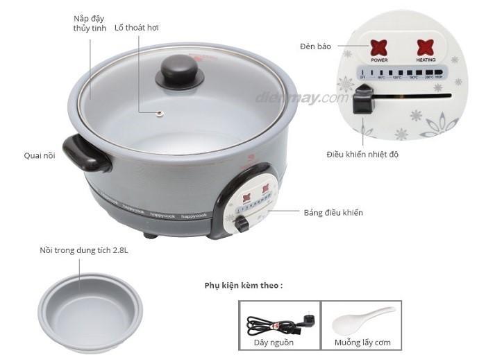 Nồi lẩu điện Happycook HCHP-300A