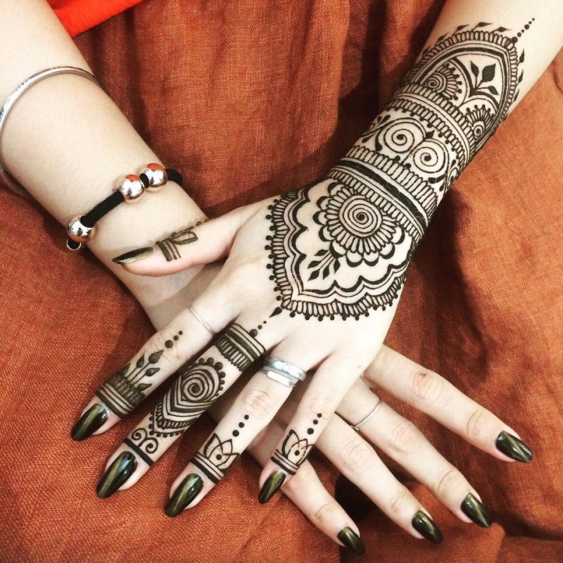 Mẫu hình xăm henna nghệ thuật Ấn Độ