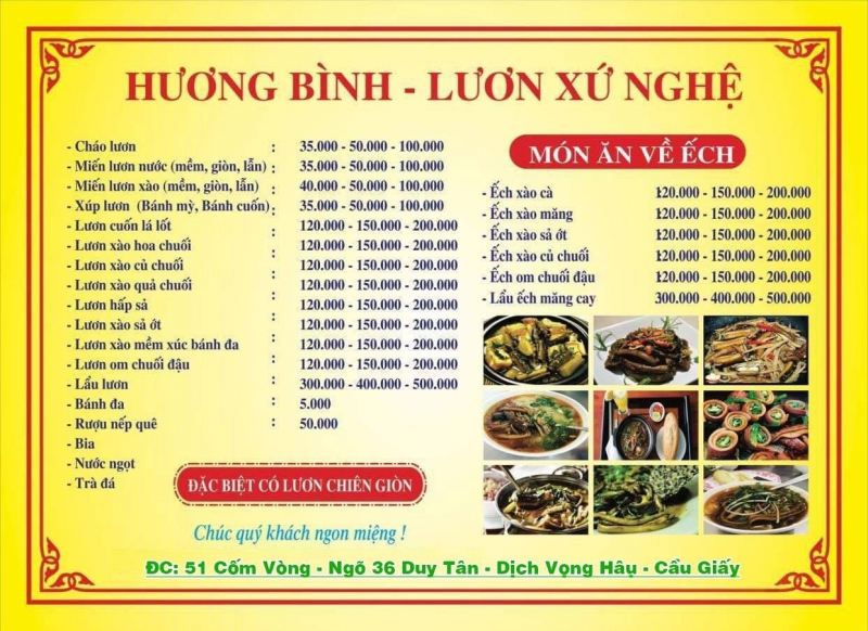 Lươn Xứ Nghệ Hương Bình