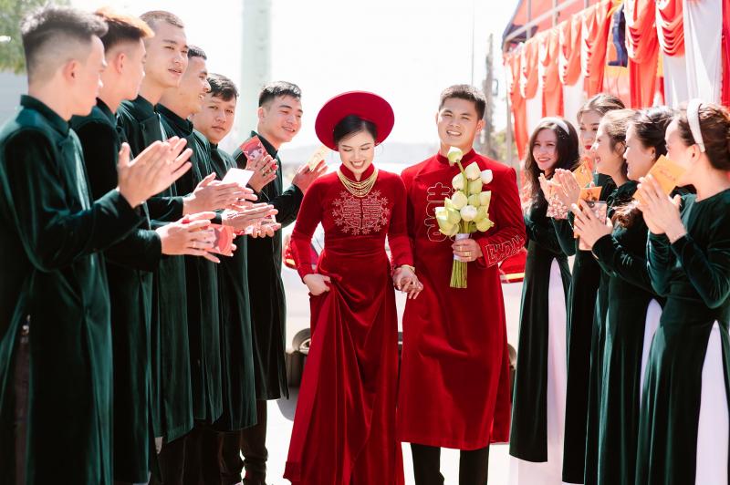 Mẫu áo dài cưới tại LUX Wedding