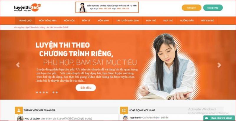 Website luyện thi đại học Luyenthi360.vn