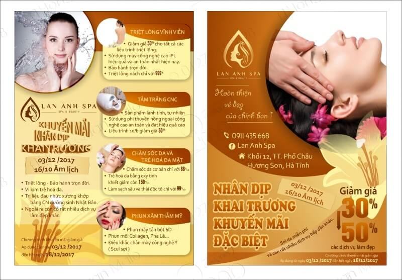 Spa nên in ấn và phát tờ rơi đến các khách hàng trong khu vực