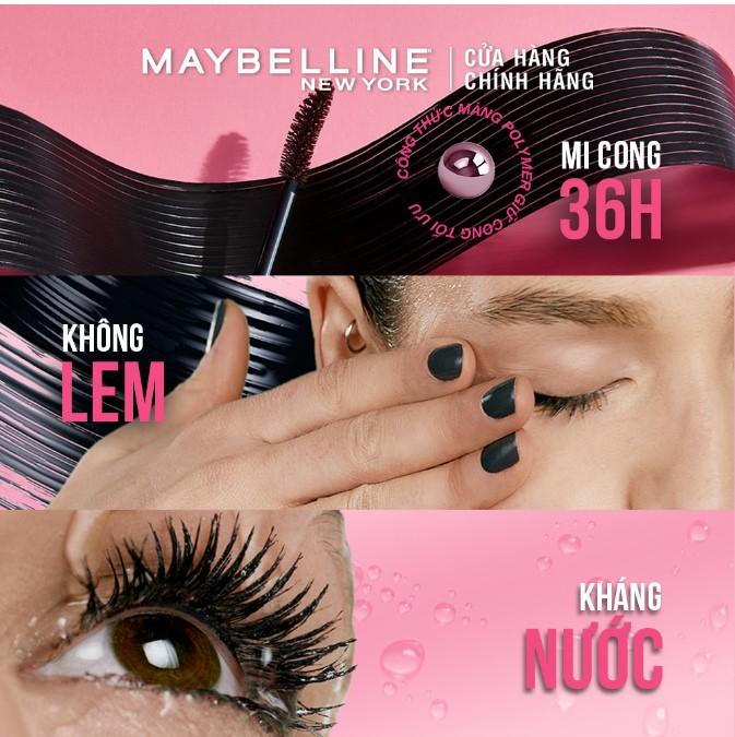 Mascara dài mi và cong mi Maybelline New York Hyper Curl Waterproof