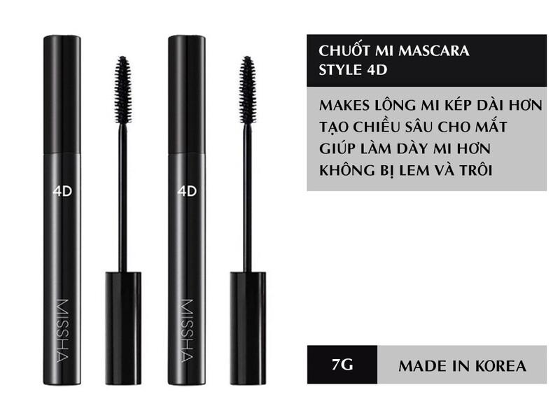 Mascara làm dày và cong mi chống trôi MISSHA 4D